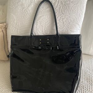 Kate Spade Black Patent Leather Tote Bag